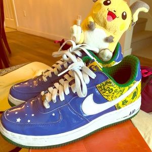 Nike Air Force 1 Blue/Yellow Ronaldinho Sz 9.5
